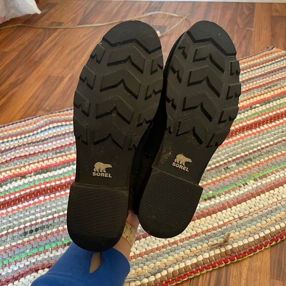 Sorel Girl's Emelie Chelsea Booties SZ 4 Black Suede Metallic Stars Rainbow EUC - Picture 4 of 7